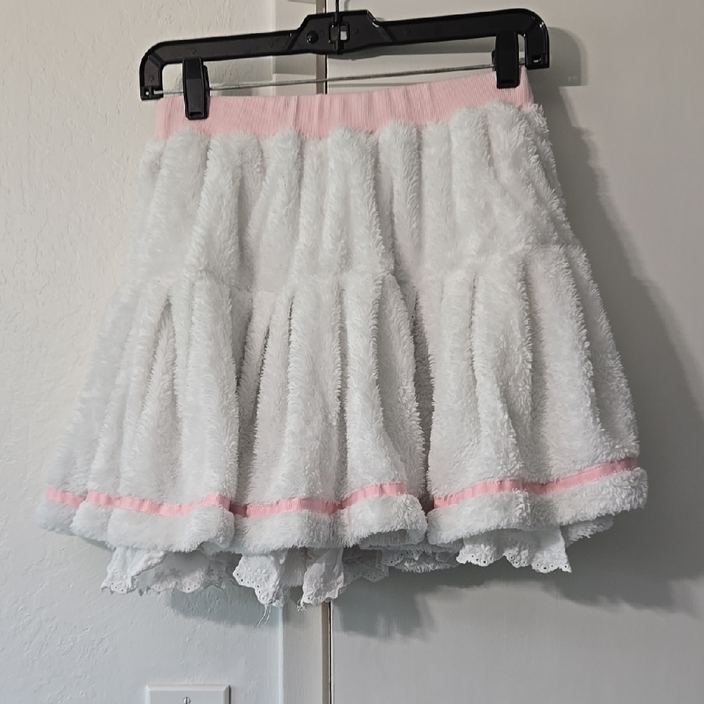 Elegant White and Pink Women's Skirt